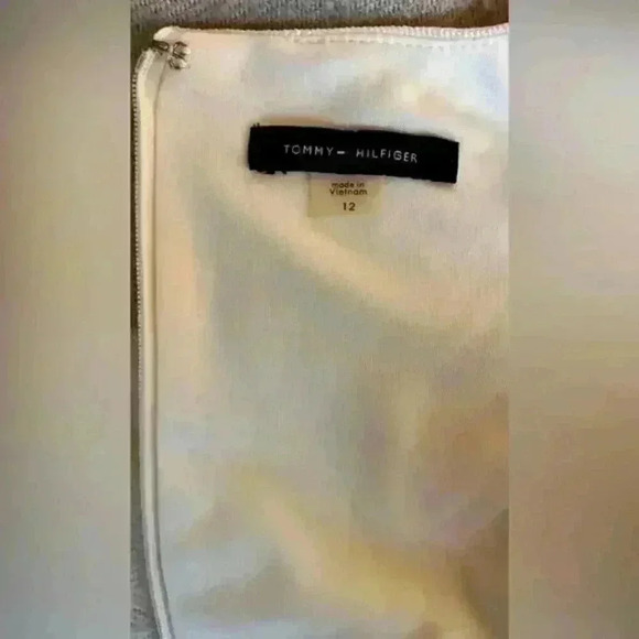 TOMMY HILFIGER Womens Ivory Textured Sleeveless Body Con Dress Size 12 - Picture 3 of 7